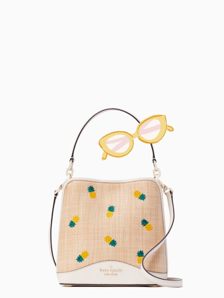 Kate Spade,darcy small pineapple bucket bag,shoulder bags,