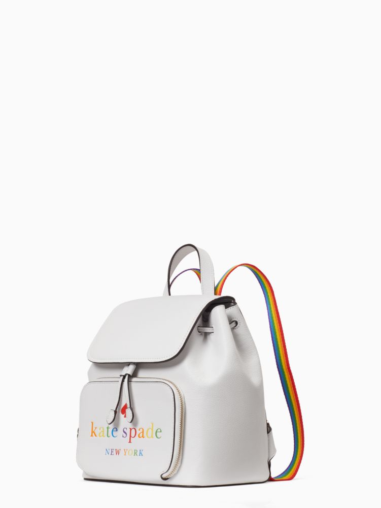 Kate Spade,darcy flap rainbow backpack,backpacks,White Dove