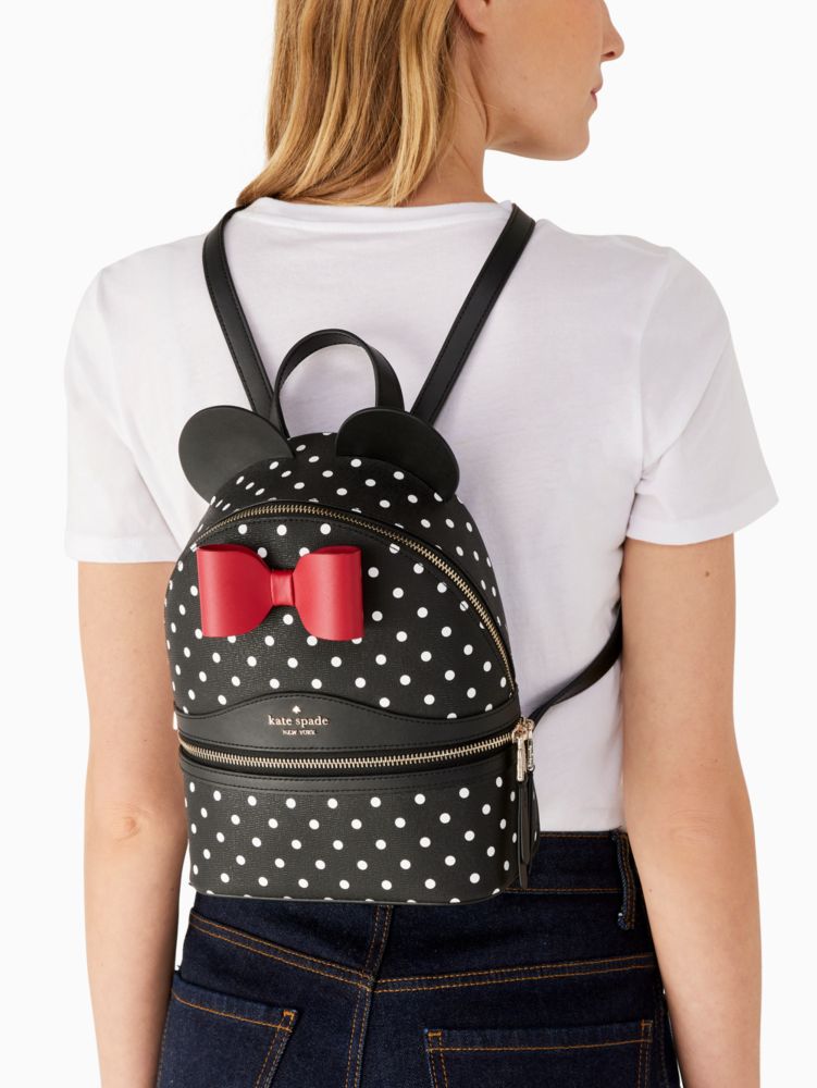 Kate Spade,disney x kate spade new york minnie dome backpack,backpacks & travel bags,Black Multi