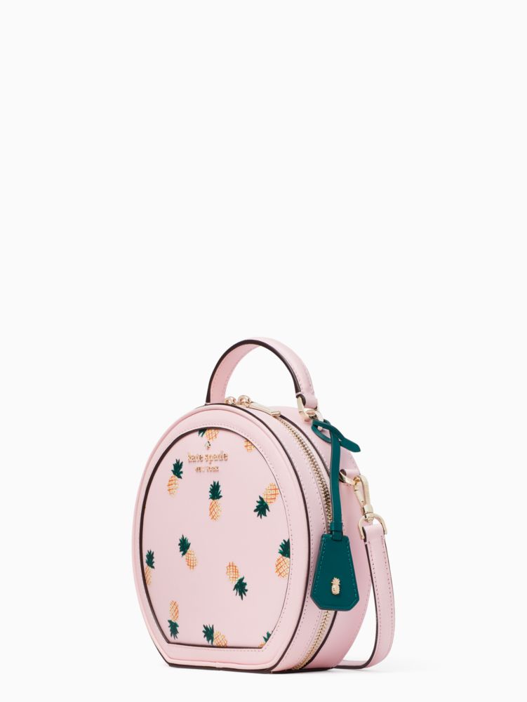 Kate Spade,TRAVELER PINEAPPLES PRINTED CANTEEN CROSSBODY,Pink Multi