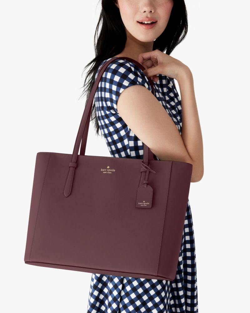 Kate Spade Large Tote Cherry wood Leather Brand New