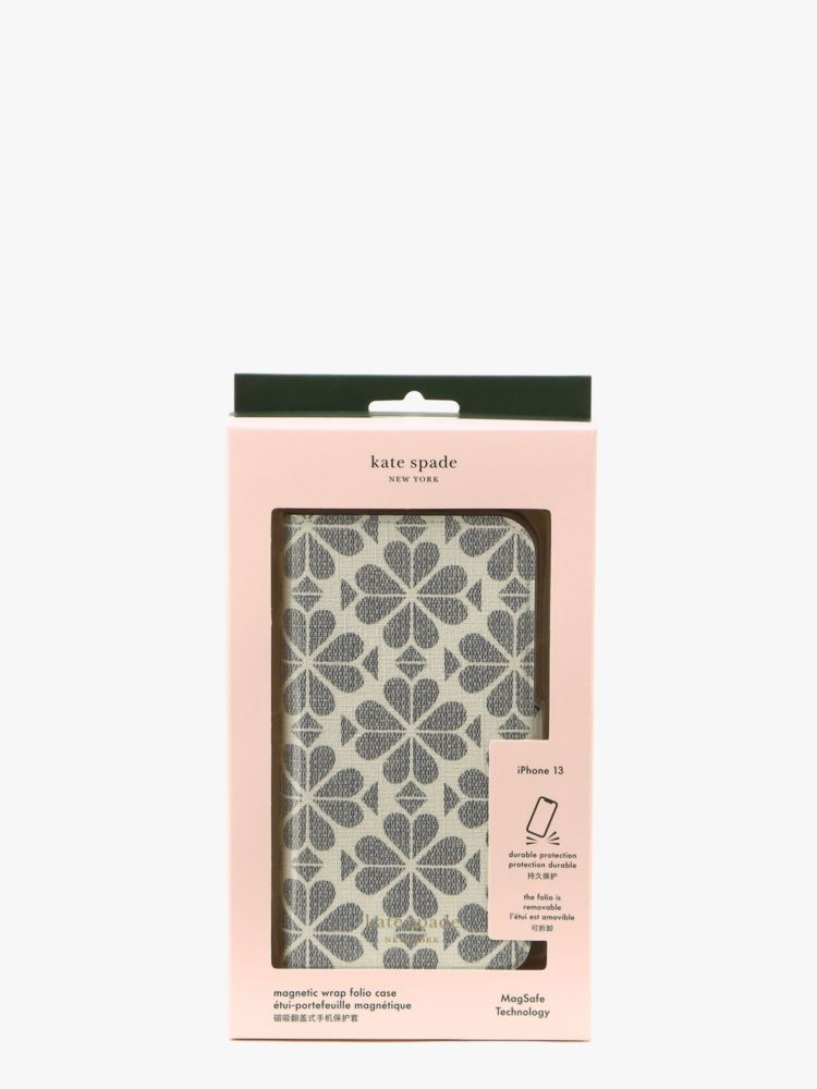 Kate Spade,スペード フラワー コーテッド キャンバス アイフォン 13 フォリオ,iPhoneケース,