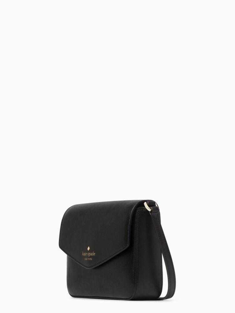 Kate Spade,Sadie Envelope Mini Crossbody,Leather,Crossbody,Logo,Word Embellishment,Lined,Casual,Black