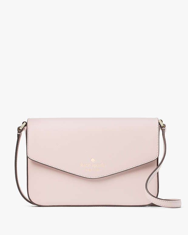 Kate Spade pink leather foldover crossbody bag with chain handle