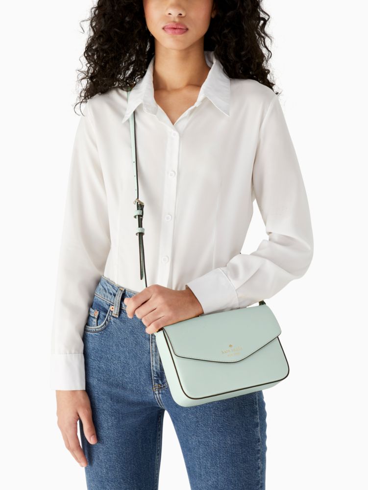 Kate Spade,Sadie Envelope Mini Crossbody,Leather,Crossbody,Word Embellishment,Logo,Lined,Casual,