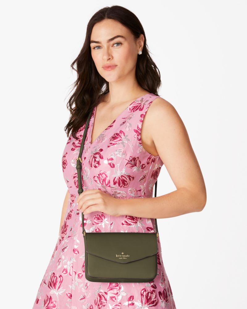 Kate Spade,Sadie Envelope Mini Crossbody,Leather,Crossbody,Word Embellishment,Logo,Lined,Casual,