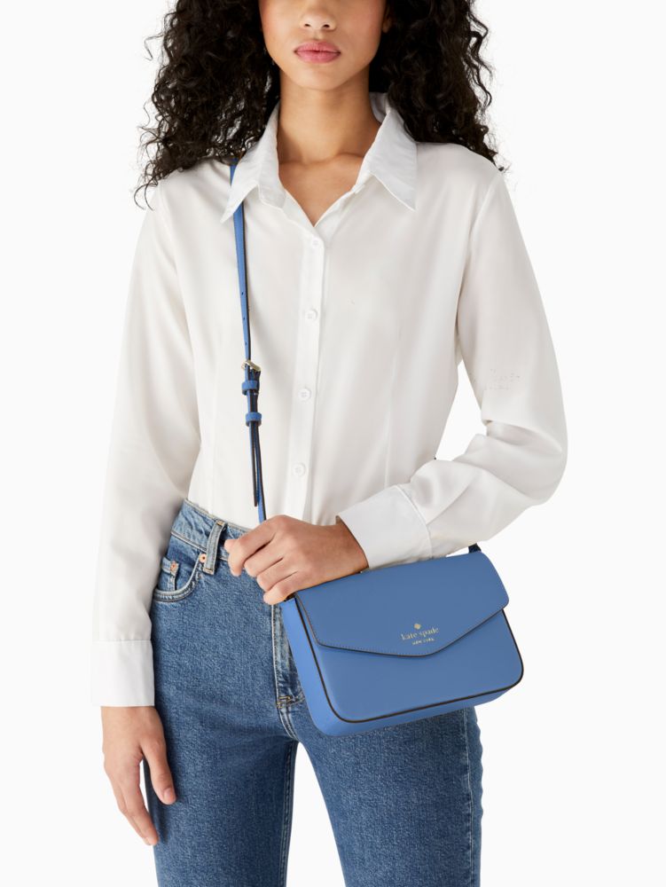Kate Spade,Sadie Envelope Mini Crossbody,Leather,Crossbody,Word Embellishment,Logo,Lined,Casual,