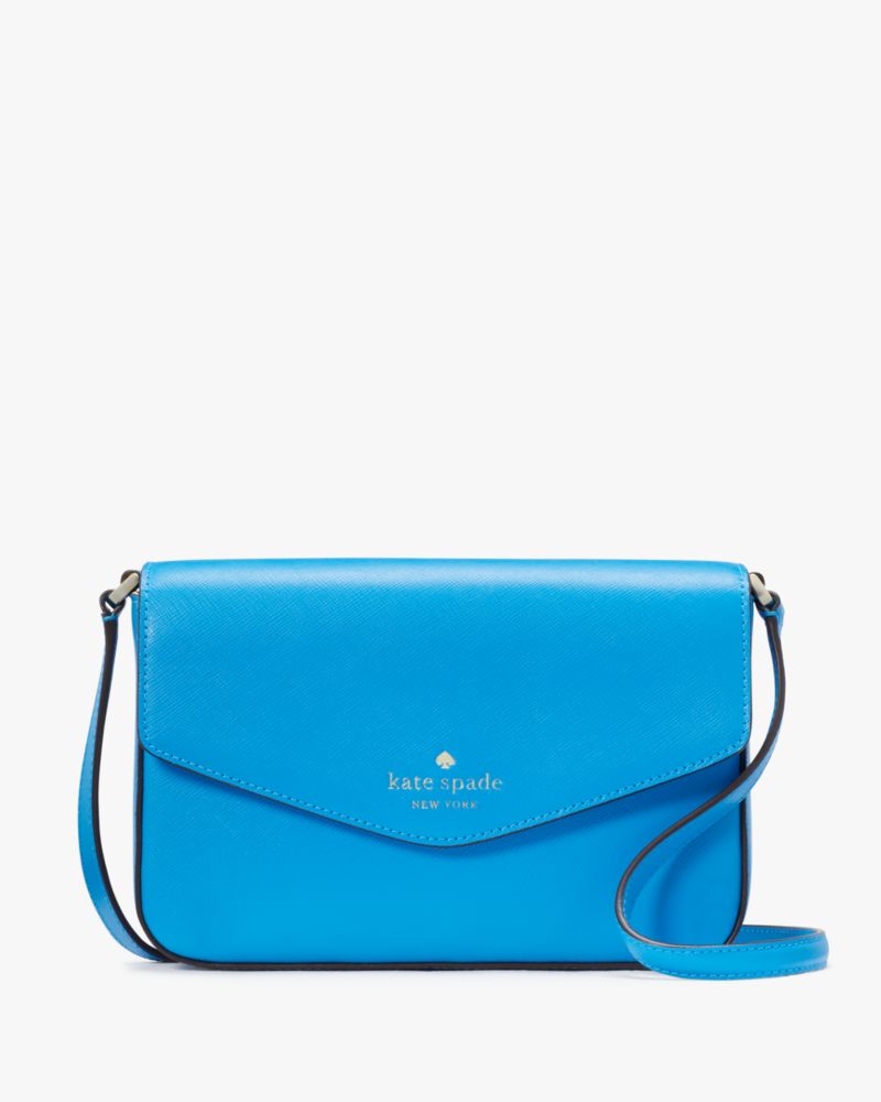 Kate Spade,Sadie Envelope Crossbody,Leather,Crossbody,Logo,Word Embellishment,Lined,Casual,