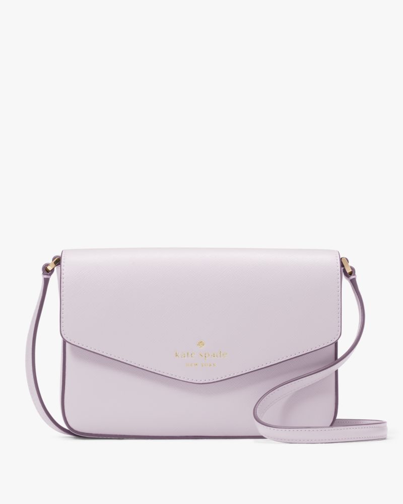 Kate Spade,Sadie Envelope Mini Crossbody,Leather,Crossbody,Logo,Word Embellishment,Lined,Casual,