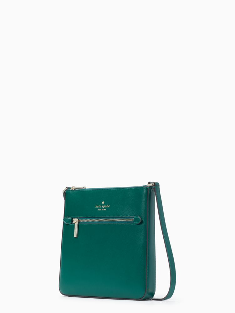 Kate Spade,Sadie Large Crossbody,Leather,Crossbody,Logo,Word Embellishment,Lined,Casual,Emerald