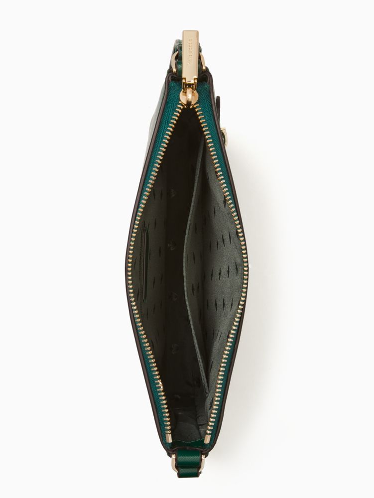 Kate Spade,Sadie Large Crossbody,Leather,Crossbody,Logo,Word Embellishment,Lined,Casual,Emerald