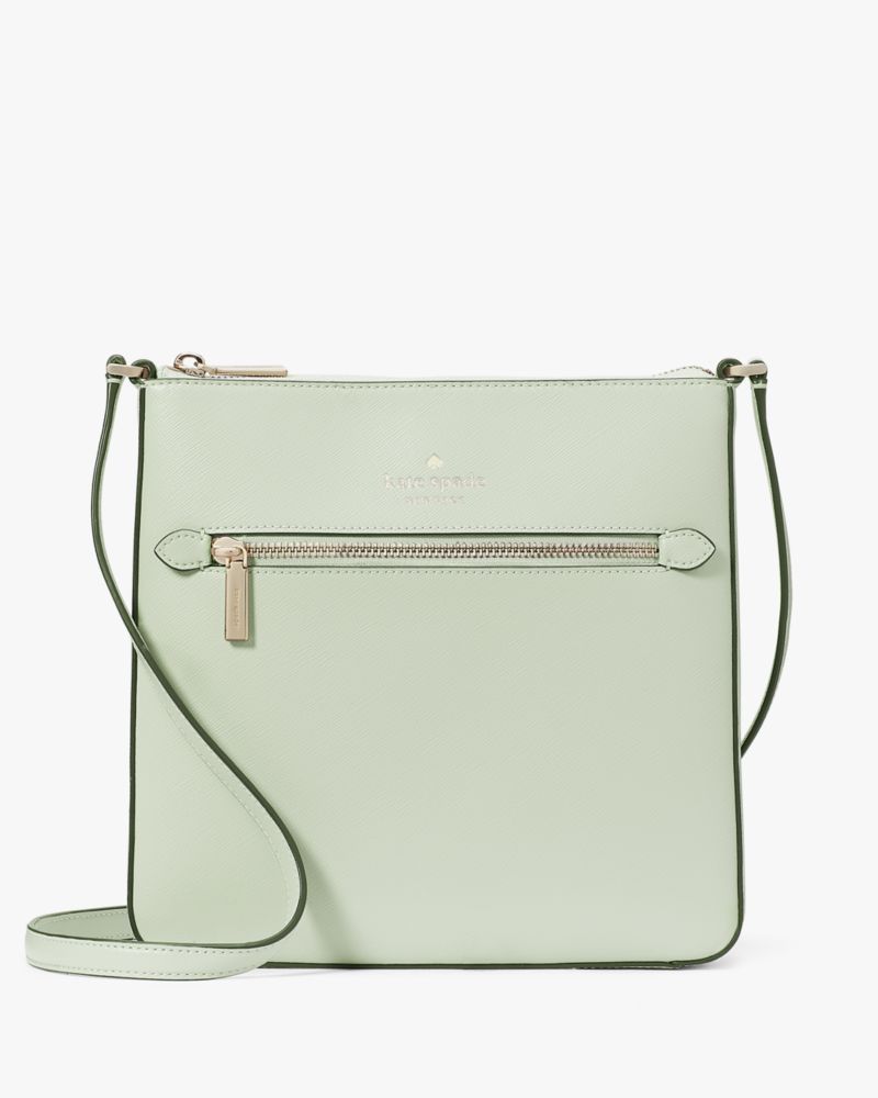 Kate Spade,Sadie North South Large Crossbody,Leather,Crossbody,Logo,Word Embellishment,Lined,Casual,Olive