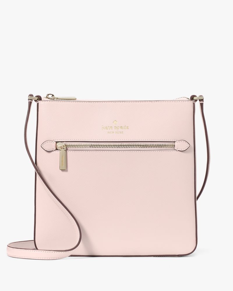 Kate Spade,Sadie North South Crossbody,Leather,Crossbody,Logo,Word Embellishment,Lined,Casual,Pink