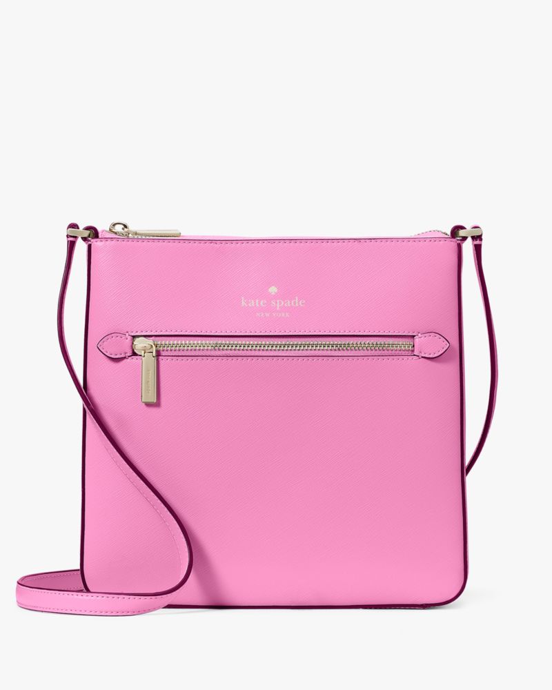 Kate Spade,Sadie Large Crossbody,Leather,Crossbody,Word Embellishment,Logo,Lined,Casual,