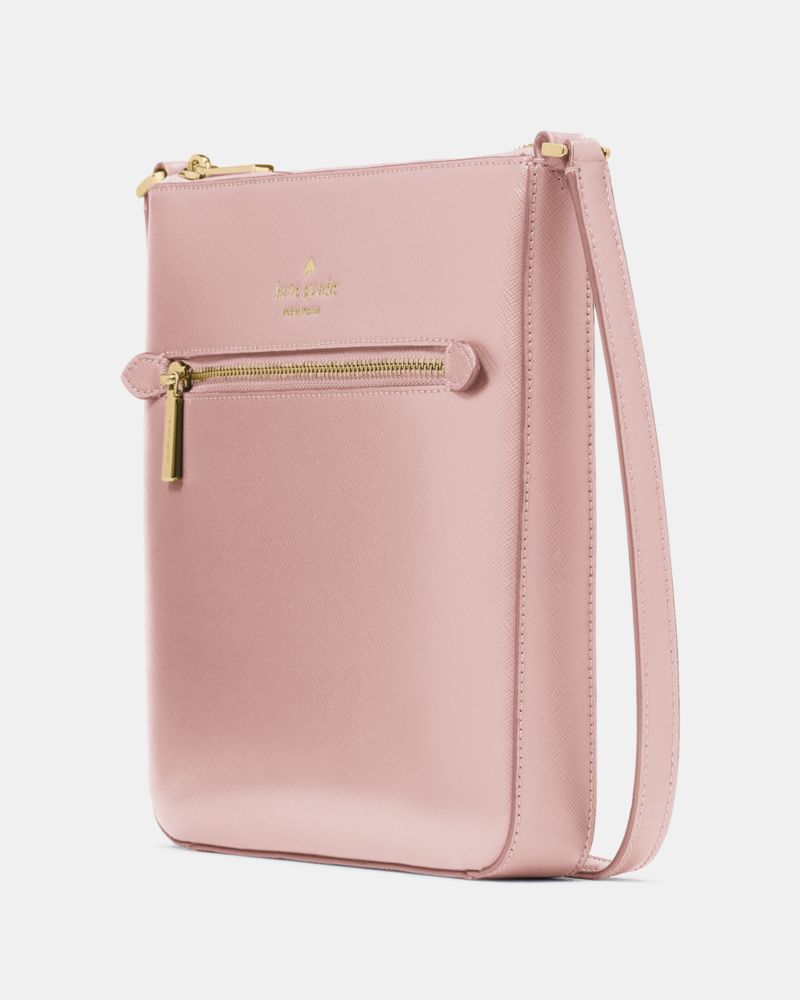 Kate Spade,Sadie Large Crossbody,Leather,Crossbody,Logo,Word Embellishment,Lined,Casual,Pink