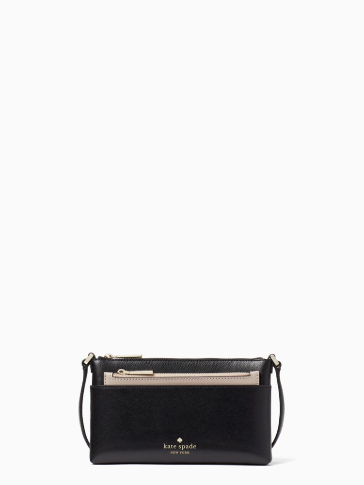 Kate Spade,Sadie Crossbody Set,Leather,Crossbody,Pouch,Metal,Logo,Lined,Casual,Black