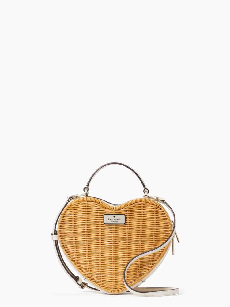 Heart Shaped Straw Bag