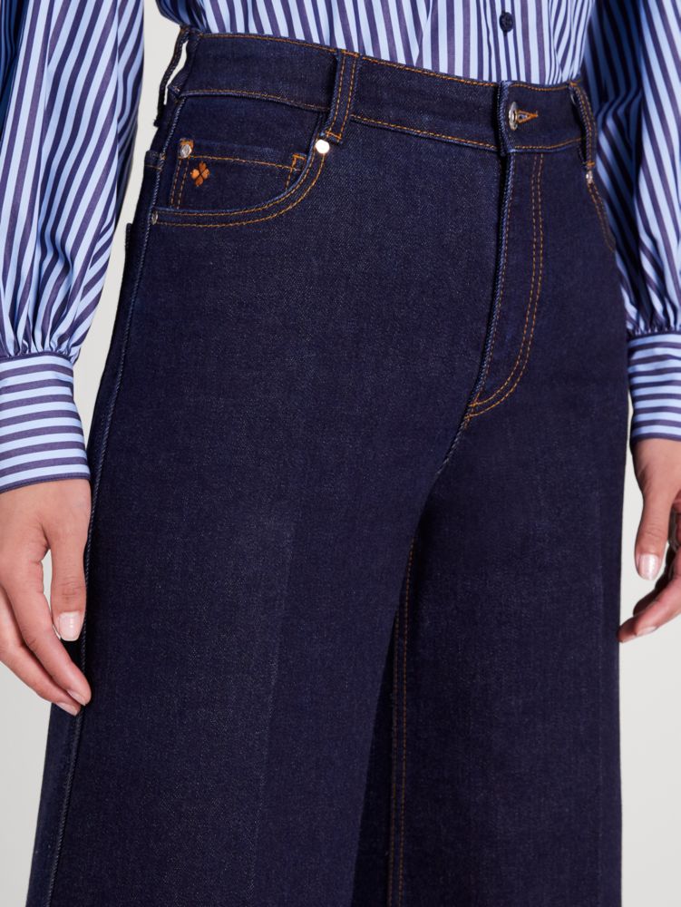 Kate Spade Wide-leg Cuffed Denim Pants