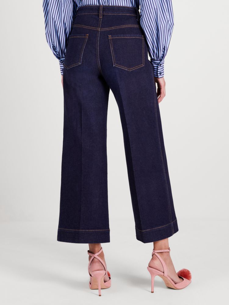 Kate Spade Wide-leg Cuffed Denim Pants