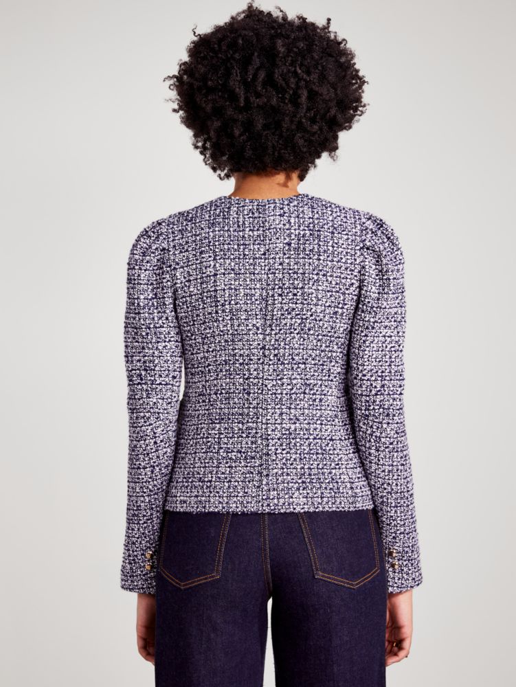Kate Spade,Tweed Puff-sleeve Jacket,