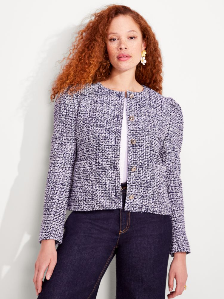 Tweed Puff Sleeve Jacket | Kate Spade New York