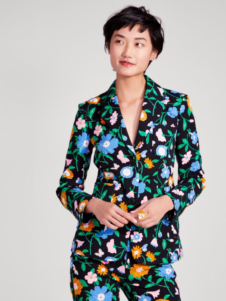 Kate Spade,floral garden twill blazer,jackets & coats,