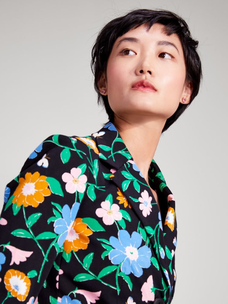 Kate Spade,Floral Garden Twill Blazer,