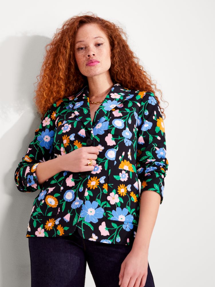 Kate Spade,Floral Garden Twill Blazer,