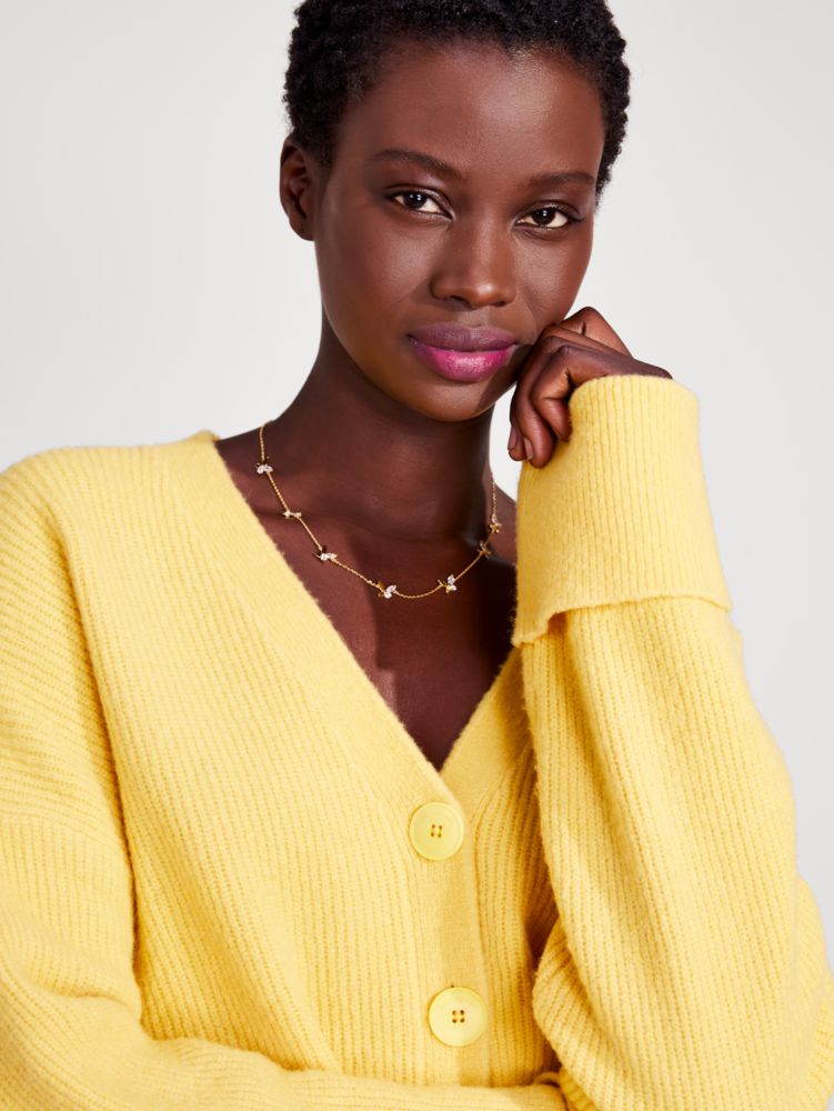 Kate Spade,リブニット カーディガン,ウェア,ライトシフォン