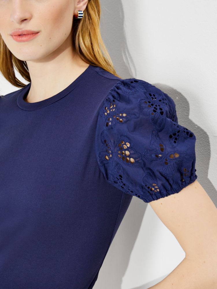 Kate Spade,Butterfly Eyelet Tee,