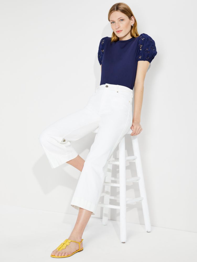 Kate Spade,Butterfly Eyelet Tee,