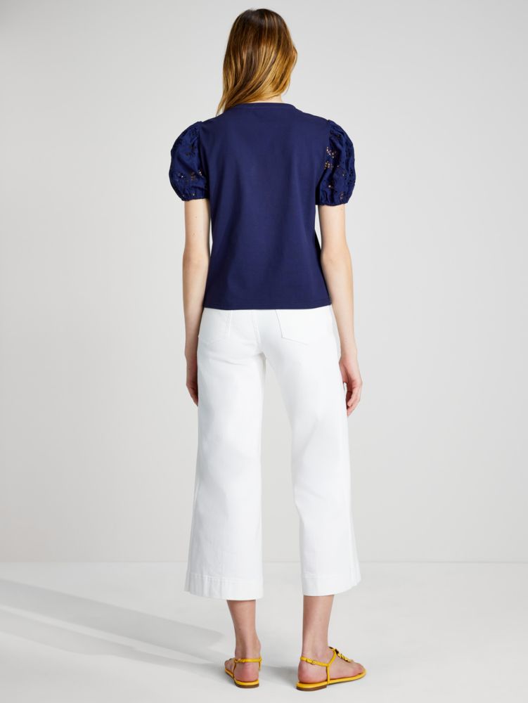 Kate Spade,Butterfly Eyelet Tee,