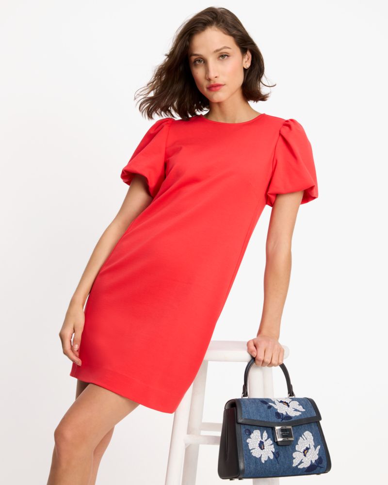 ワンピース [Kate Spade] domio dot flounce sleeve ponte dress Domino Dot Flounce Sleeve Ponte Dress | Kate Spade New York