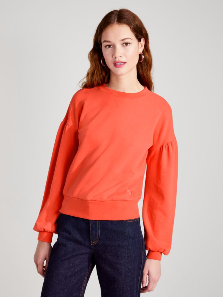 Kate Spade,spade flower embroidered sweatshirt,tops & blouses,Firecracker