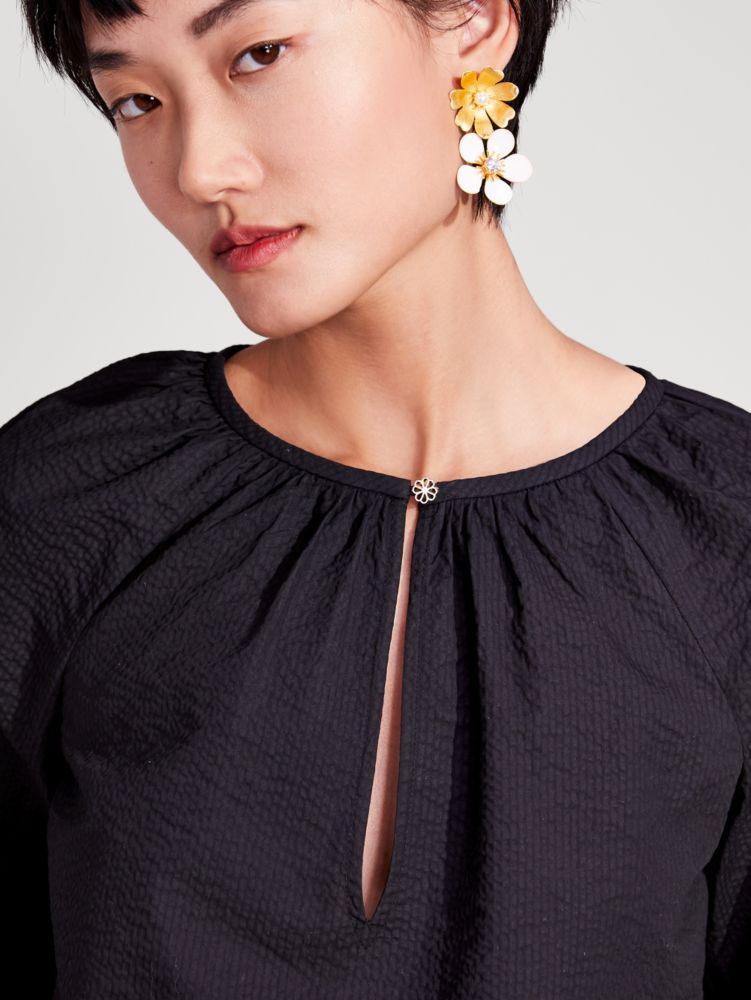 Kate Spade,Solid Seersucker Top,