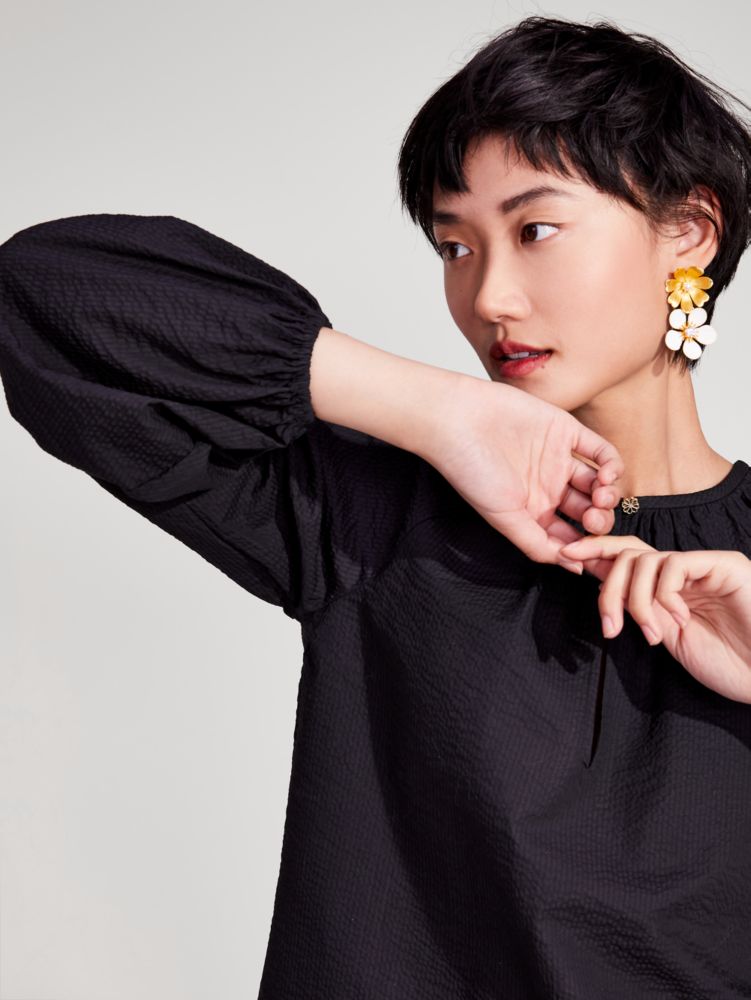 Kate Spade,Solid Seersucker Top,