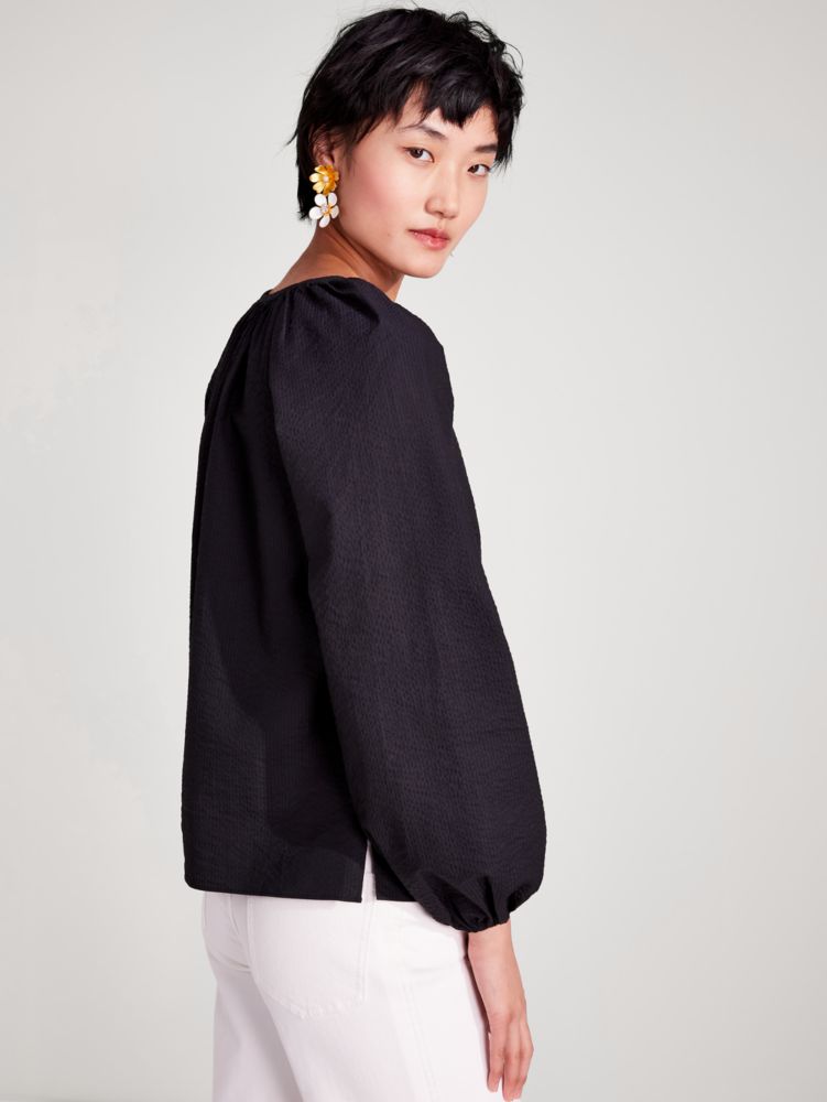 Kate Spade,Solid Seersucker Top,