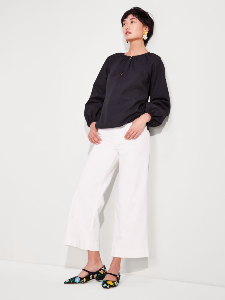 Kate Spade,Solid Seersucker Top,