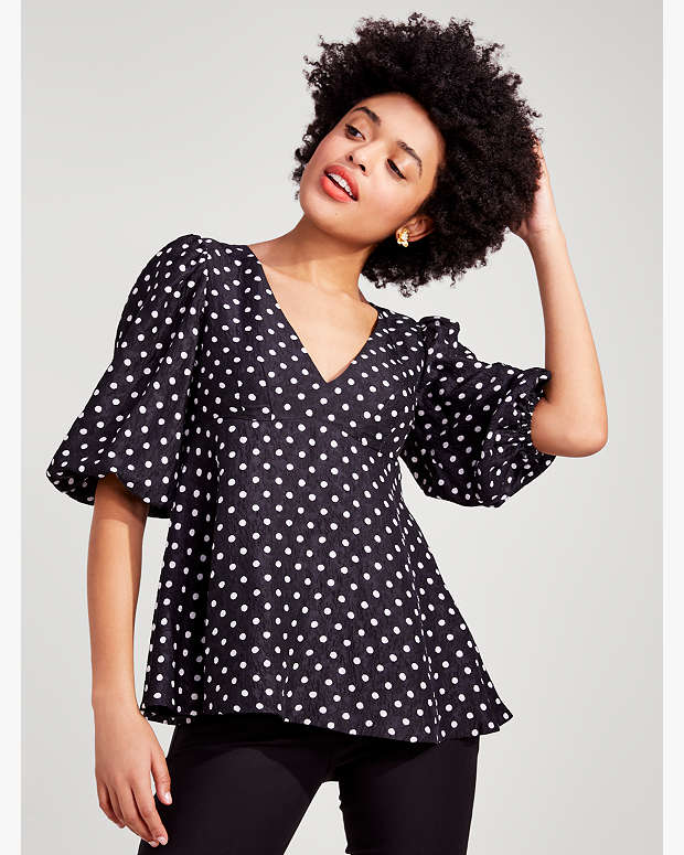 Harmony Dot Cloqué Top | Kate Spade New York | Kate Spade Harmony Dot Cloqué Top | Kate Spade New York | Kate Spade