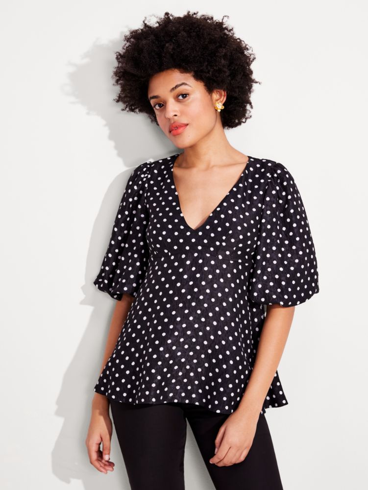 Kate Spade,harmony dot cloqué top,tops & blouses,60%,