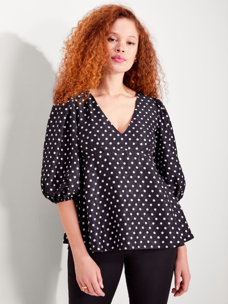 Kate Spade,harmony dot cloqué top,tops & blouses,60%,