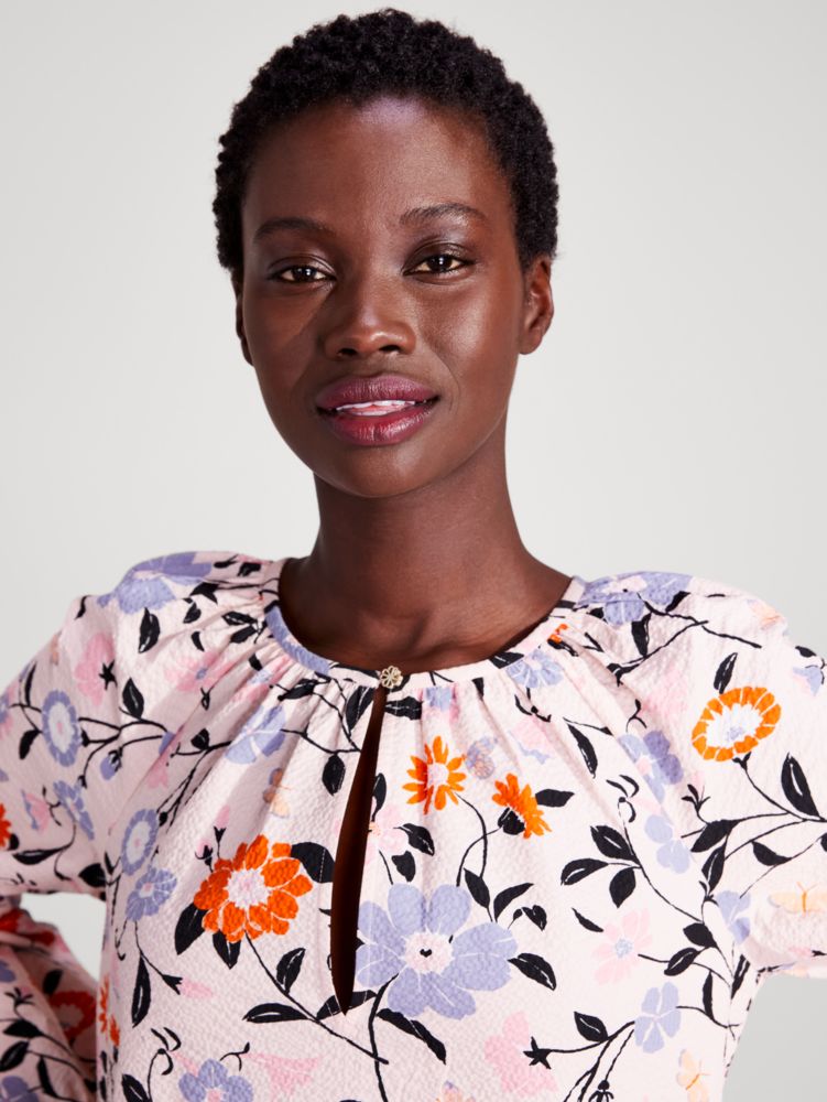 Kate Spade,Floral Garden Seersucker Top,