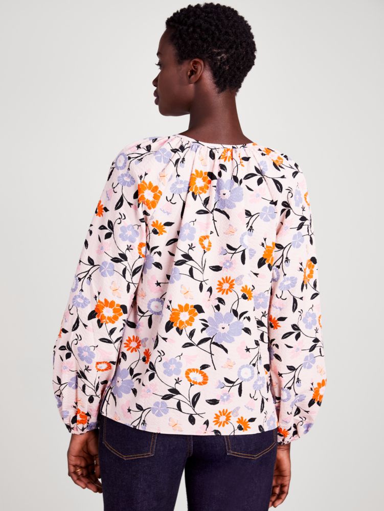 Kate Spade,Floral Garden Seersucker Top,