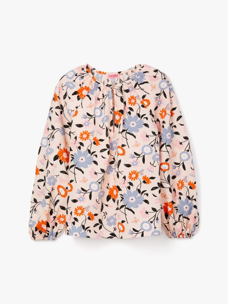 Kate Spade,Floral Garden Seersucker Top,