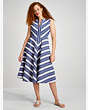 Kate Spade,Stripe Double Cloth Midi Dress,Sailboat Blue