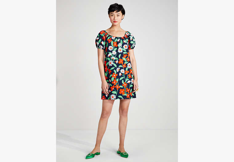 Kate Spade,Daisy Vines Shift Dress,Squid Ink image number 0
