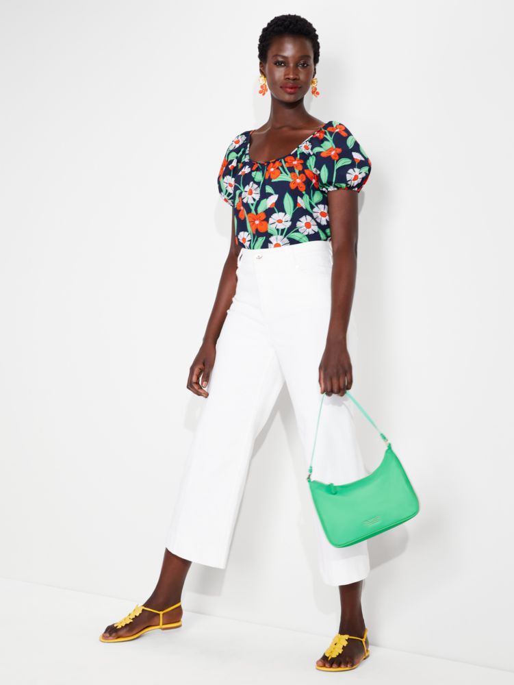 Daisy Vines Puff-sleeve Top, , Product