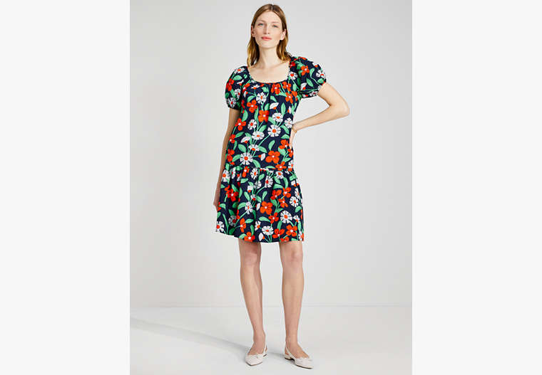 Kate Spade,Daisy Vines Flounce Skirt,Squid Ink image number 0