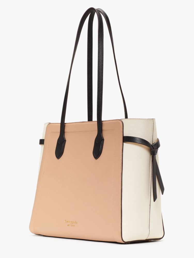 Kate Spade,ノット カラーブロック ぺブル レザー ラージ トート,トートバッグ,クラフトペーパーマルチ