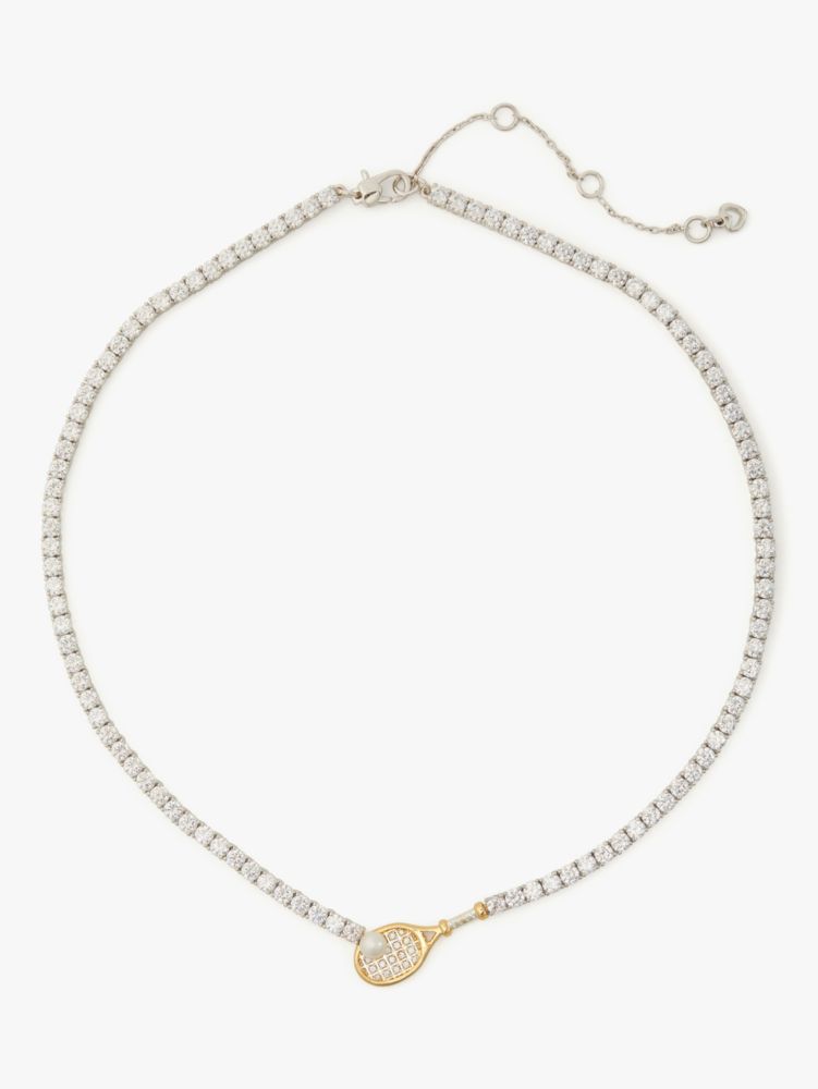 Kate Spade,Queen of the Court Tennis Racket Necklace,